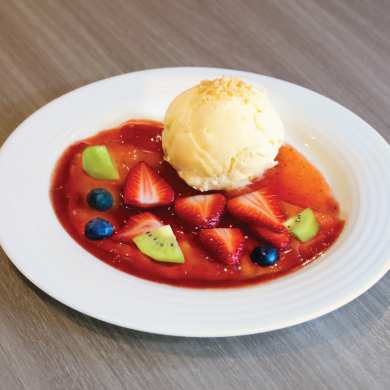 Crepe Suzette with Strawberry sauce