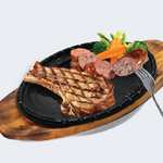 Kurobuta pork prime Rib (special) with steak sausage